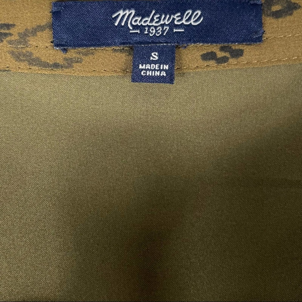 19) MADEWELL silk playa dress in leopard fade without waist tie sz S - Picture 5 of 8